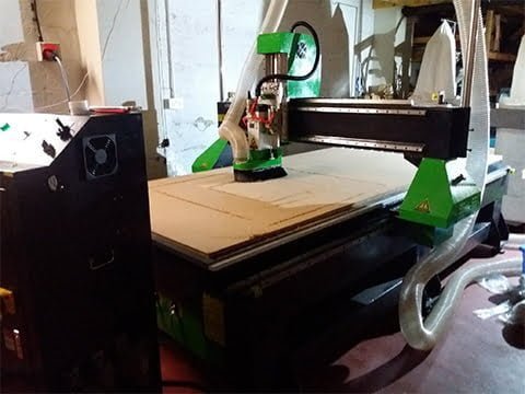 M6 CNC router installed in a factory producing climbing walls in Scotland