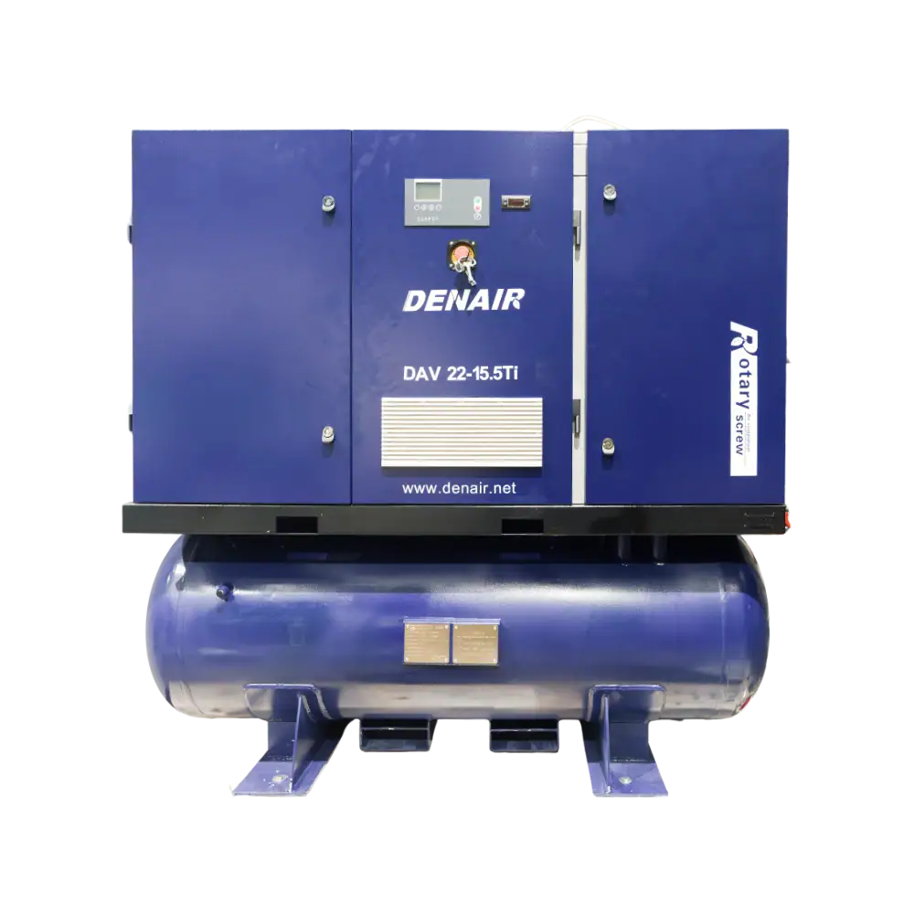 Denair DAV22-15.5 Ti air compressor — side view