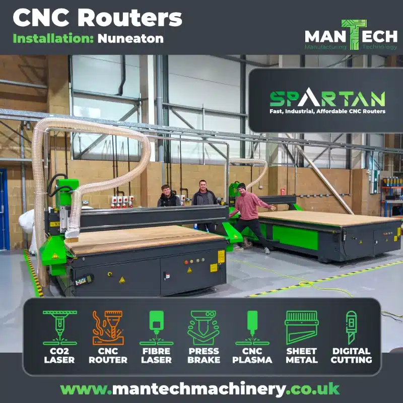 Dual Spartan 2030 CNC Routers Commissioned for Our Nuneaton Clients