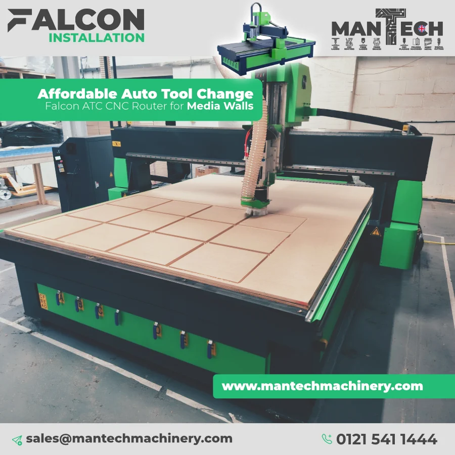 Falcon CNC Router with ATC Installed for UK Media Wall Manufacturer