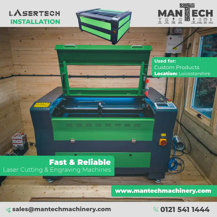 Lasertech 6090 Pro CO₂ laser cutter installation — Mantech UK