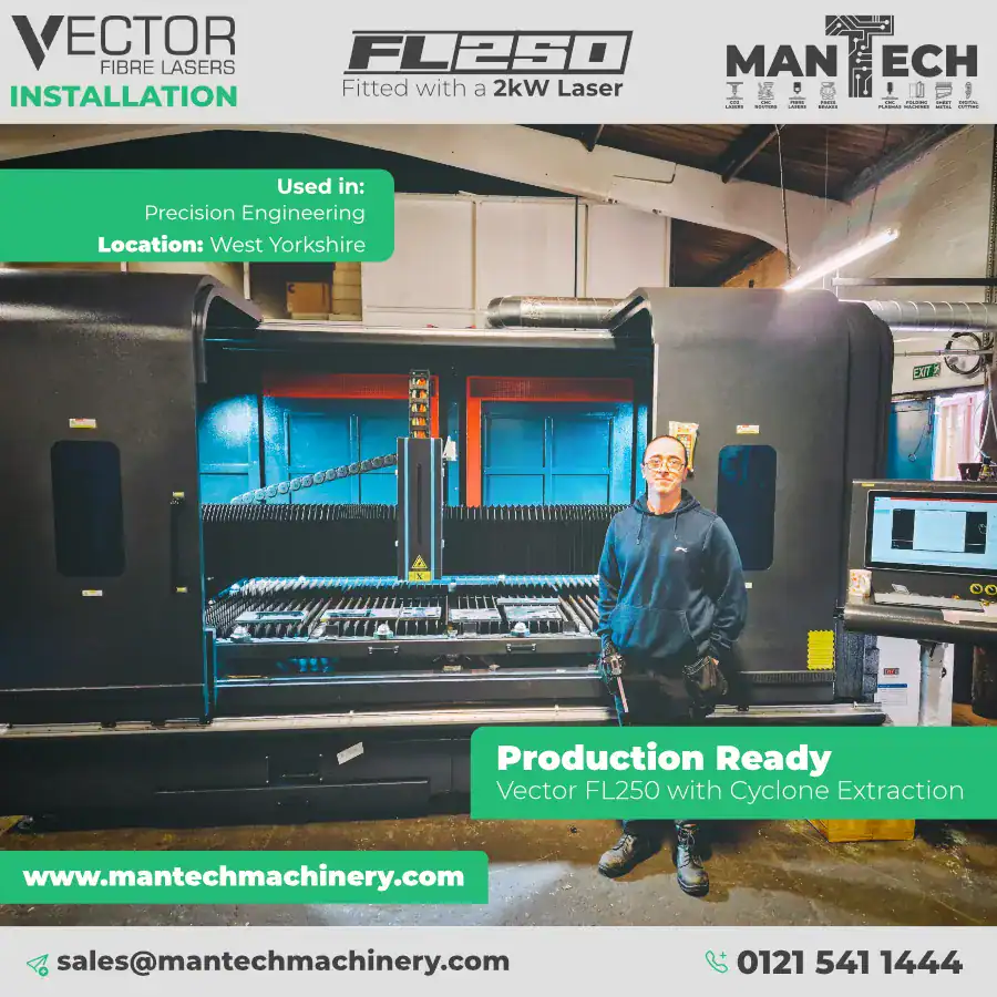 Vector FL250 Fibre Laser Cutter Installation – West Yorkshire