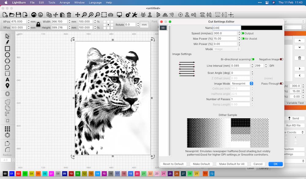 Lightburn Photo Engrave Settings