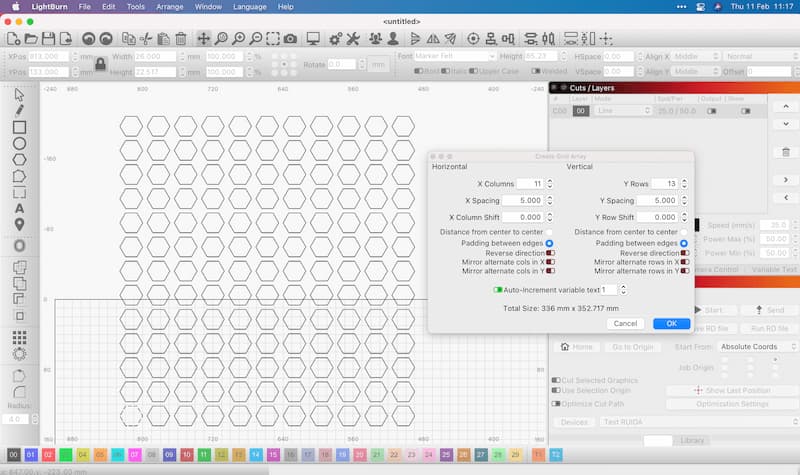 Shape Arrays In Lightburn